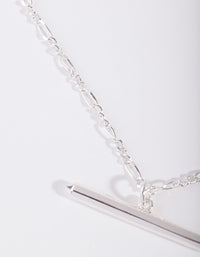 Real Silver Plated Bar Necklace - link has visual effect only