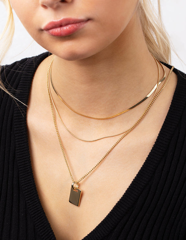 Real Gold Plated Necklace Trio