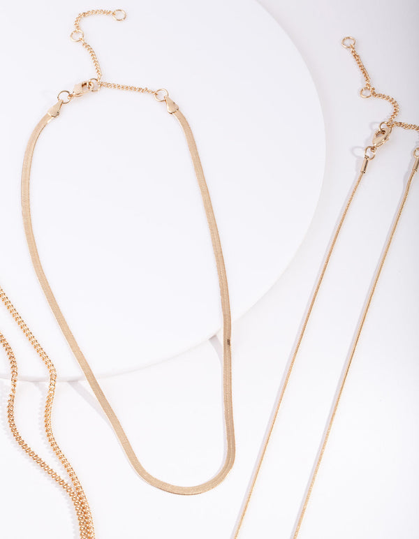 Real Gold Plated Necklace Trio