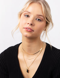 Real Gold Plated Necklace Trio - link has visual effect only