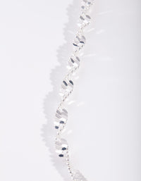 Real Silver Plated Long Twisted Necklace - link has visual effect only