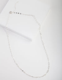 Real Silver Plated 65cm Fine Multi Link Necklace - link has visual effect only