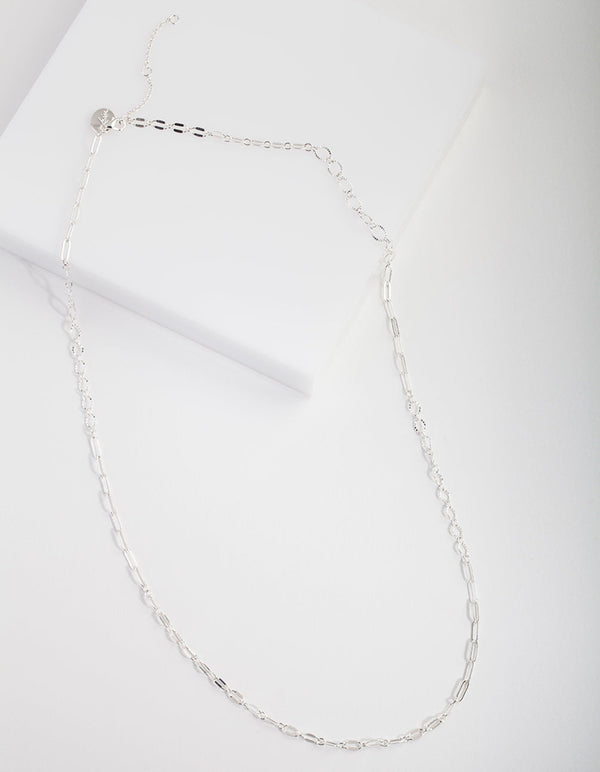 Real Silver Plated 65cm Fine Multi Link Necklace