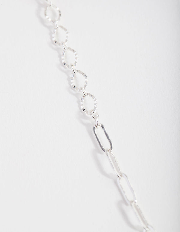 Real Silver Plated 65cm Fine Multi Link Necklace