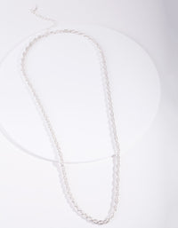 Real Silver Plated Thick Chain Necklace - link has visual effect only