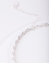 Real Silver Plated Thick Chain Necklace - link has visual effect only