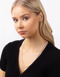 Real Silver Plated Thick Chain Necklace - link has visual effect only