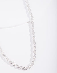 Real Silver Plated Thick Chain Necklace - link has visual effect only