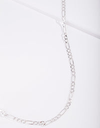 Real Silver Plated 60cm Figaro Chain Necklace - link has visual effect only