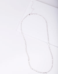 Real Silver Plated 60cm Figaro Chain Necklace - link has visual effect only