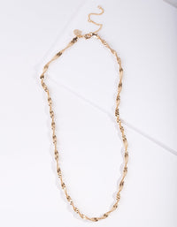 Real Gold Plated Twisted Long Necklace - link has visual effect only