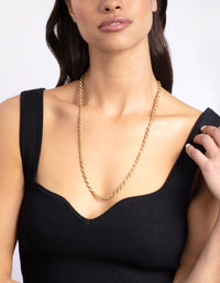 Real Gold Plated 60cm Thick Rope Necklace - link has visual effect only