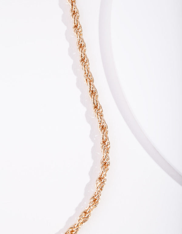 Real Gold Plated 60cm Thick Rope Necklace