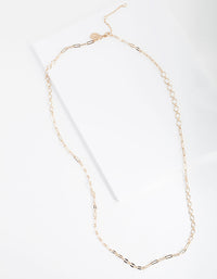 Real Gold Plated 65cm Fine Multi Link Necklace - link has visual effect only