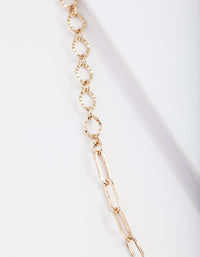 Real Gold Plated 65cm Fine Multi Link Necklace - link has visual effect only