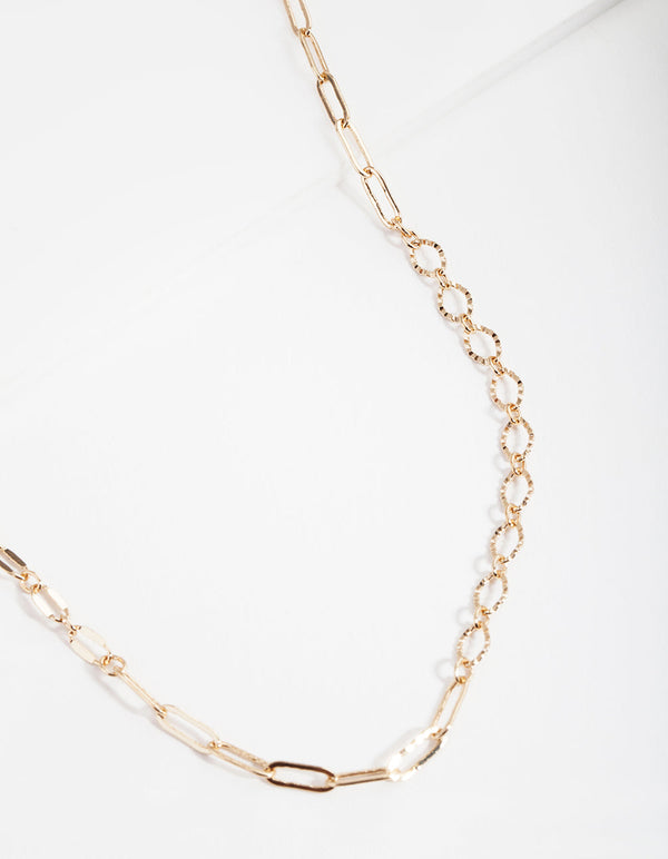 Real Gold Plated 65cm Fine Multi Link Necklace