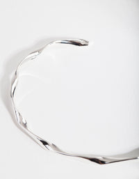 Real Silver Plated Twist Bangle - link has visual effect only