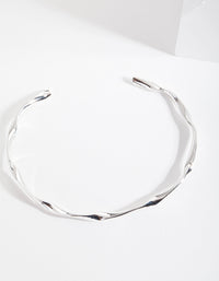 Real Silver Plated Twist Bangle - link has visual effect only