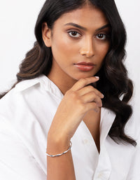 Real Silver Plated Twist Bangle - link has visual effect only