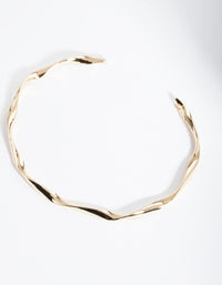 Echt vergulde twist-bangle - link has visual effect only