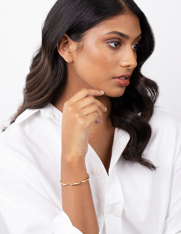 Real Gold Plated Twist Bangle