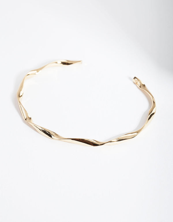Echt vergulde twist-bangle