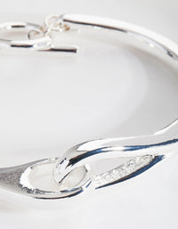 Real Silver Plated Knot T and O Bangle - link has visual effect only
