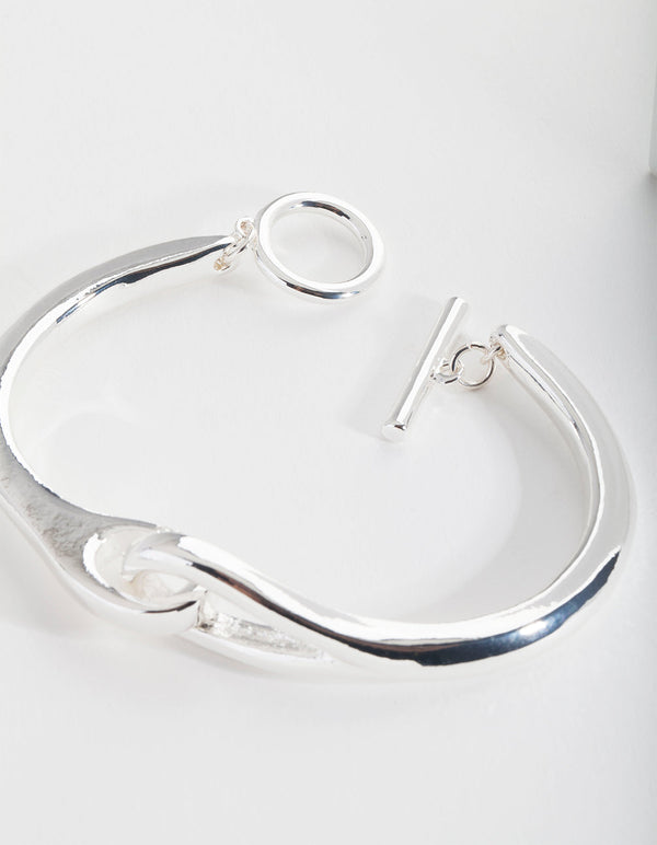 Real Silver Plated Knot T and O Bangle