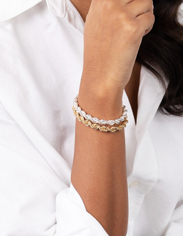 Real Mixed Metal Plated Bracelet Set