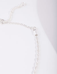 Real Silver Plated Chain Anklet - link has visual effect only