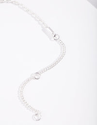 Real Silver Plated Chain Anklet - link has visual effect only