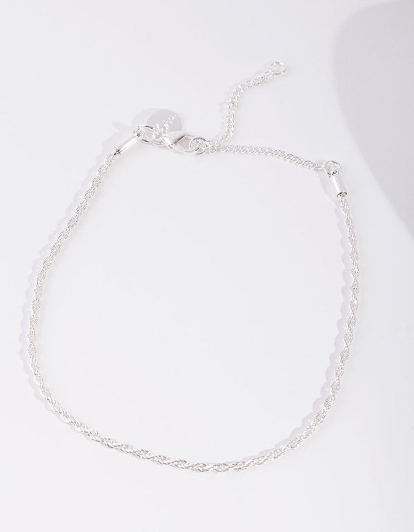 Real Silver Plated Chain Anklet