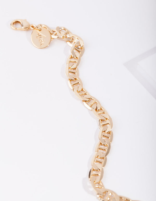 Real Gold Plated Figaro Anklet