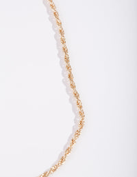 Real Gold Plated Chain Anklet - link has visual effect only