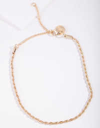 Real Gold Plated Chain Anklet - link has visual effect only