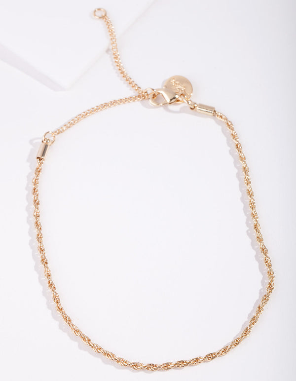 Real Gold Plated Chain Anklet
