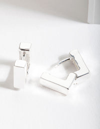 Silver Square Huggie Earrings - link has visual effect only