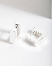 Silver Square Huggie Earrings - link has visual effect only