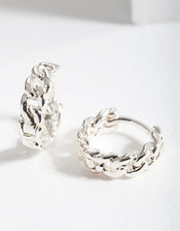 Silver Mini Chain Huggie Earrings - link has visual effect only