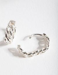 Silver Mini Chain Huggie Earrings - link has visual effect only