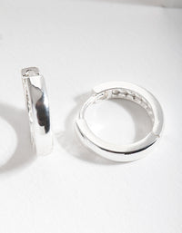 Silver Medium Polished Huggie Earrings - link has visual effect only