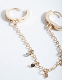 Gold Rainbow Jingle Huggie Earrings - link has visual effect only