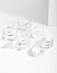 Silver Mixed Leaf Ear Stack - link has visual effect only