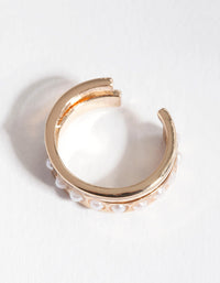 Gold Pearl Mini Bead Ear Cuff - link has visual effect only