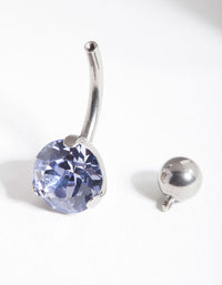 Surgical Steel Purple Stone Belly Bar - link has visual effect only