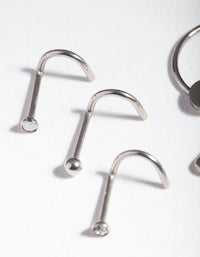 Rhodium Surgical Steel Celestial Nose Jewellery Pack - link has visual effect only