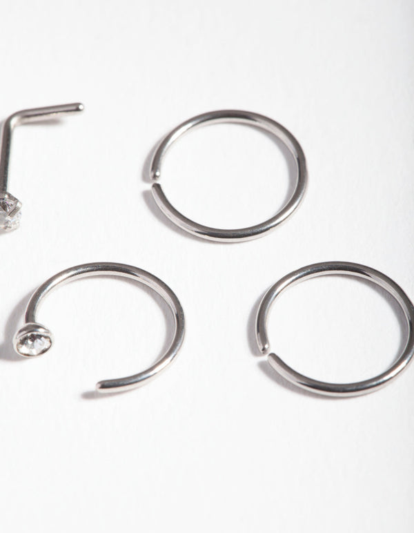 Pastel Surgical Steel Nose Stud Hoop Pack