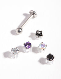 Surgical Steel Flat Back Cubic Zirconia Multi Pack - link has visual effect only