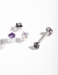 Surgical Steel Flat Back Cubic Zirconia Multi Pack - link has visual effect only