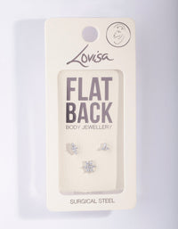 Rhodium Floral Surgical Steel Flat Back Pack - link has visual effect only